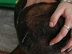black dude blasts top of balding old cuckolds head